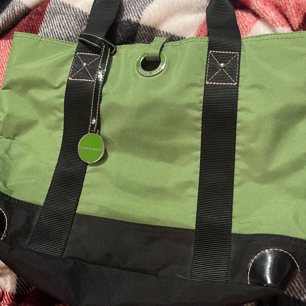 Franco Sarto Green and Black Tote